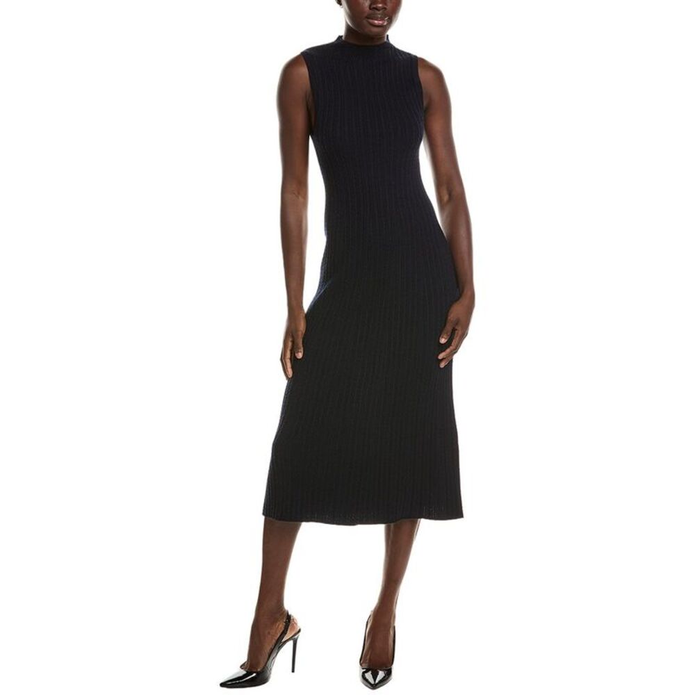 Theory Womens Cable Rib Wool-Blend Sweaterdress, Blue